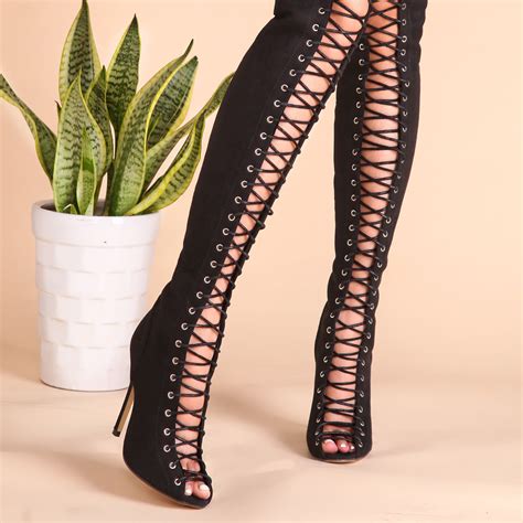 lace up to thigh heels